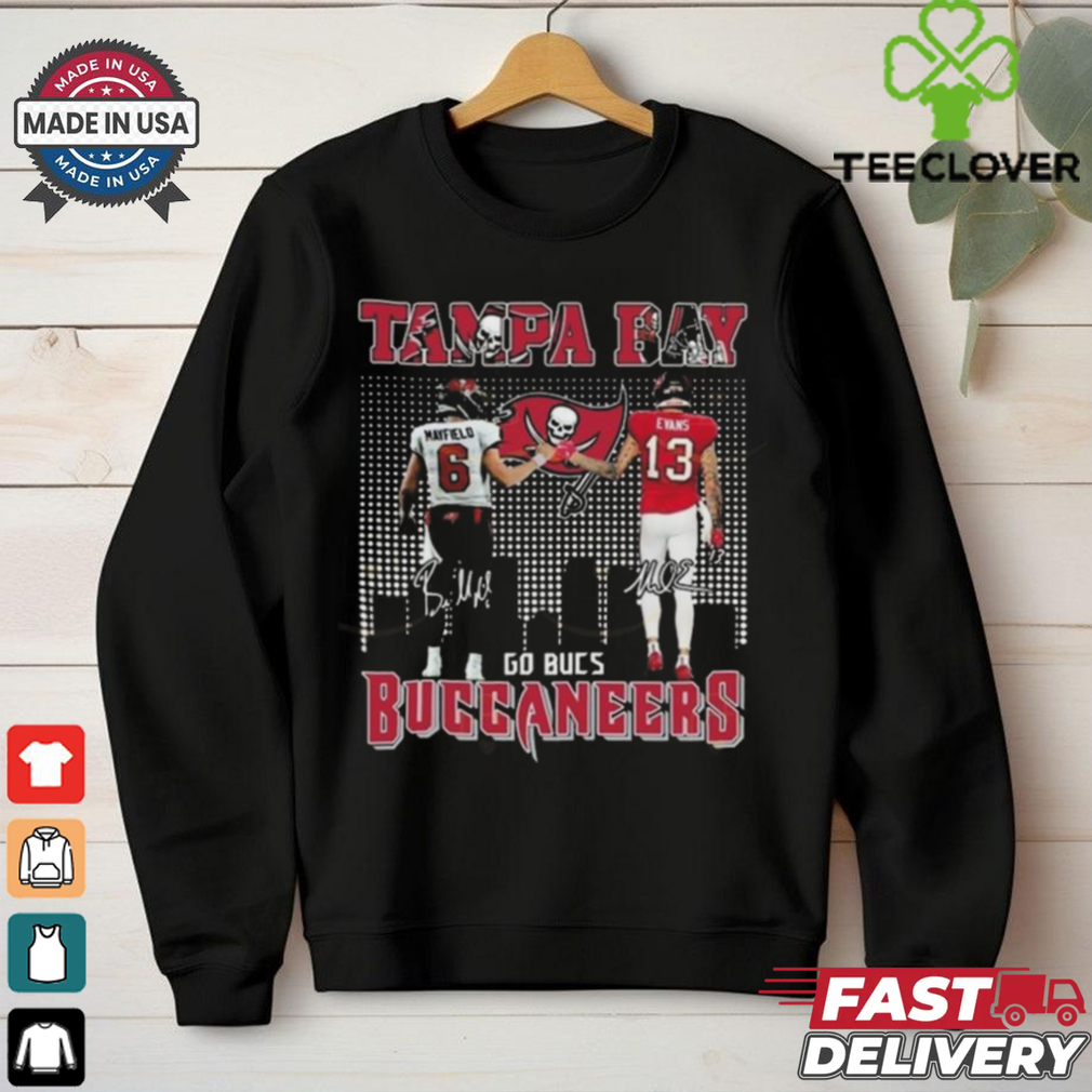 Official Tampa Bay Buccaneers Baker Mayfield x Mike Evans Signature Go Bucs Signatures Shirt Official Tampa Bay Buccaneers Baker Mayfield x Mike Evans Signature Go Bucs Signatures Shirt