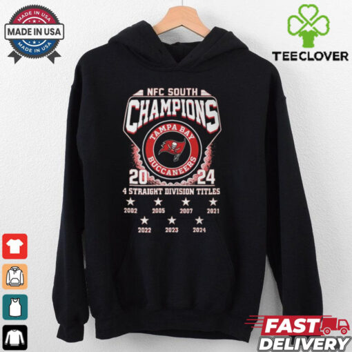 Official Tampa Bay Buccaneers NFC South Division Champions 4 Straight Division Titles 2002 2024 Shirt