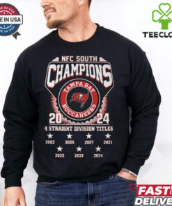Official Tampa Bay Buccaneers NFC South Division Champions 4 Straight Division Titles 2002 2024 Shirt