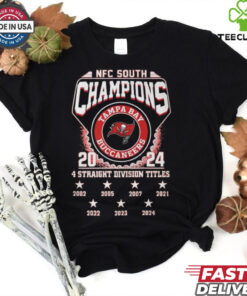 Official Tampa Bay Buccaneers NFC South Division Champions 4 Straight Division Titles 2002 2024 Shirt