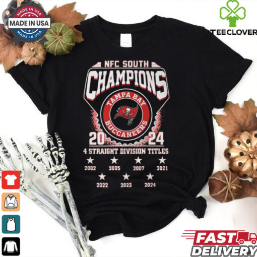 Official Tampa Bay Buccaneers NFC South Division Champions 4 Straight Division Titles 2002 2024 Shirt