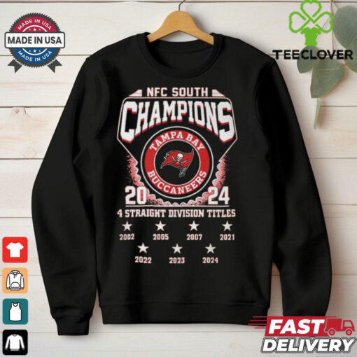 Official Tampa Bay Buccaneers NFC South Division Champions 4 Straight Division Titles 2002 2024 Shirt