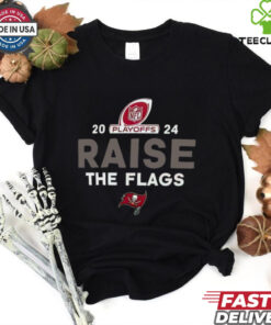 Official Tampa Bay Buccaneers Vs New Orleans Saints Raise The Flags 2024 NFL Playoffs t shirt