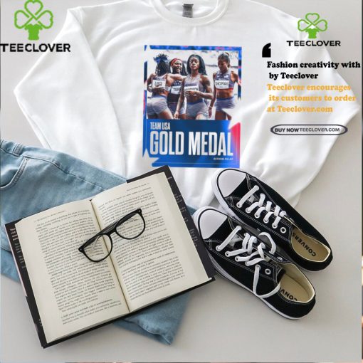 Official Team USA 4x100M Relay Gold Medal Paris Olympic 2024 Poster t shirt