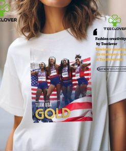Official Team USA Gold Medal Win Women’s 4x100m Relay Paris Olympic 2024 Poster t shirt