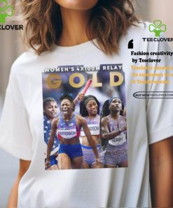 Official Team USA Gold Medal Women’s 4x100m Relay Paris Olympic 2024 Poster t shirt