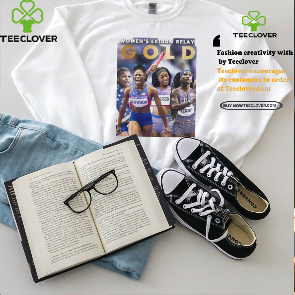 Official Team USA Gold Medal Women’s 4x100m Relay Paris Olympic 2024 Poster t shirt Official Team USA Gold Medal Women’s 4x100m Relay Paris Olympic 2024 Poster t shirt