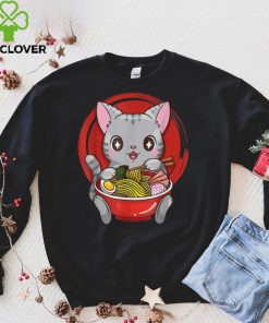 Official Teenager Ramen Cat Anime Kawaii Neko Japanese Girls T Shirt