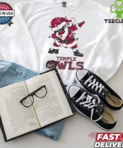 Official Temple Owls Dabbing Santa Claus Ugly Christmas Light shirt