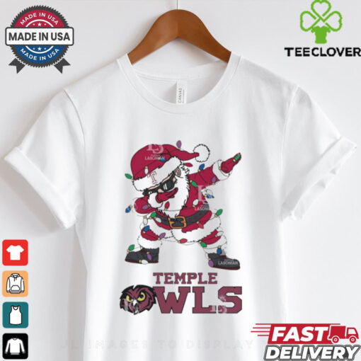 Official Temple Owls Dabbing Santa Claus Ugly Christmas Light shirt