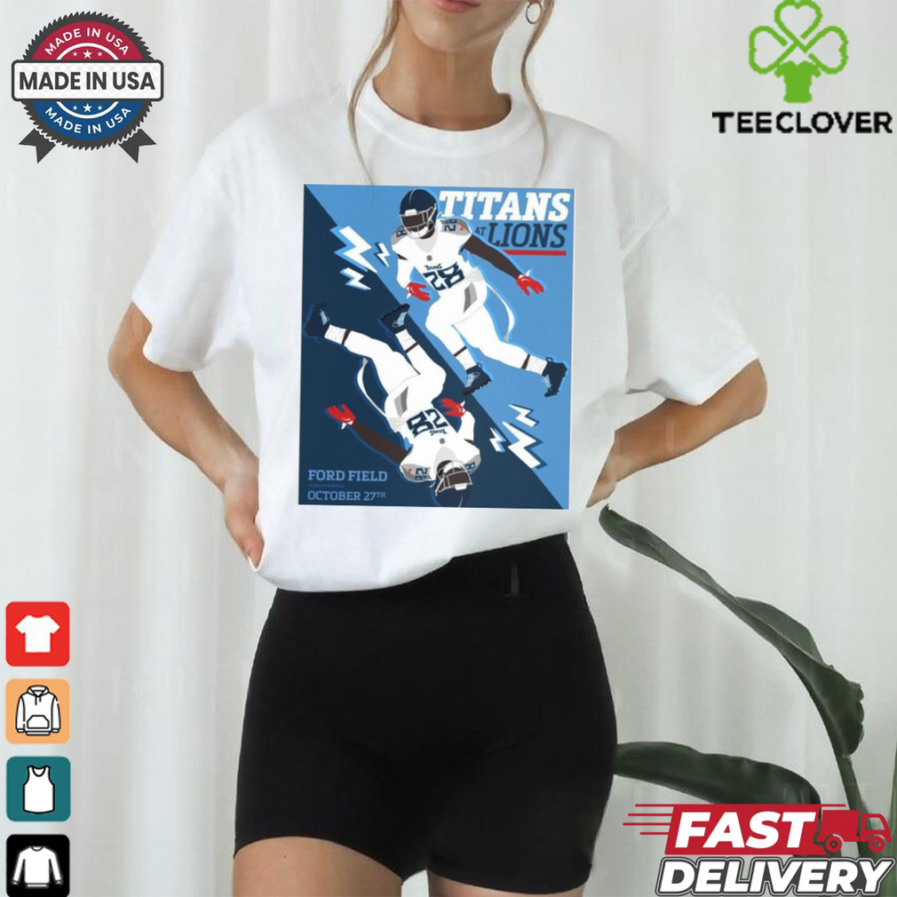Official Tennessee Titans At Detroit Lions Ford Field Oct 27th 2024 NFL Poster t shirt Official Tennessee Titans At Detroit Lions Ford Field Oct 27th 2024 NFL Poster t shirt