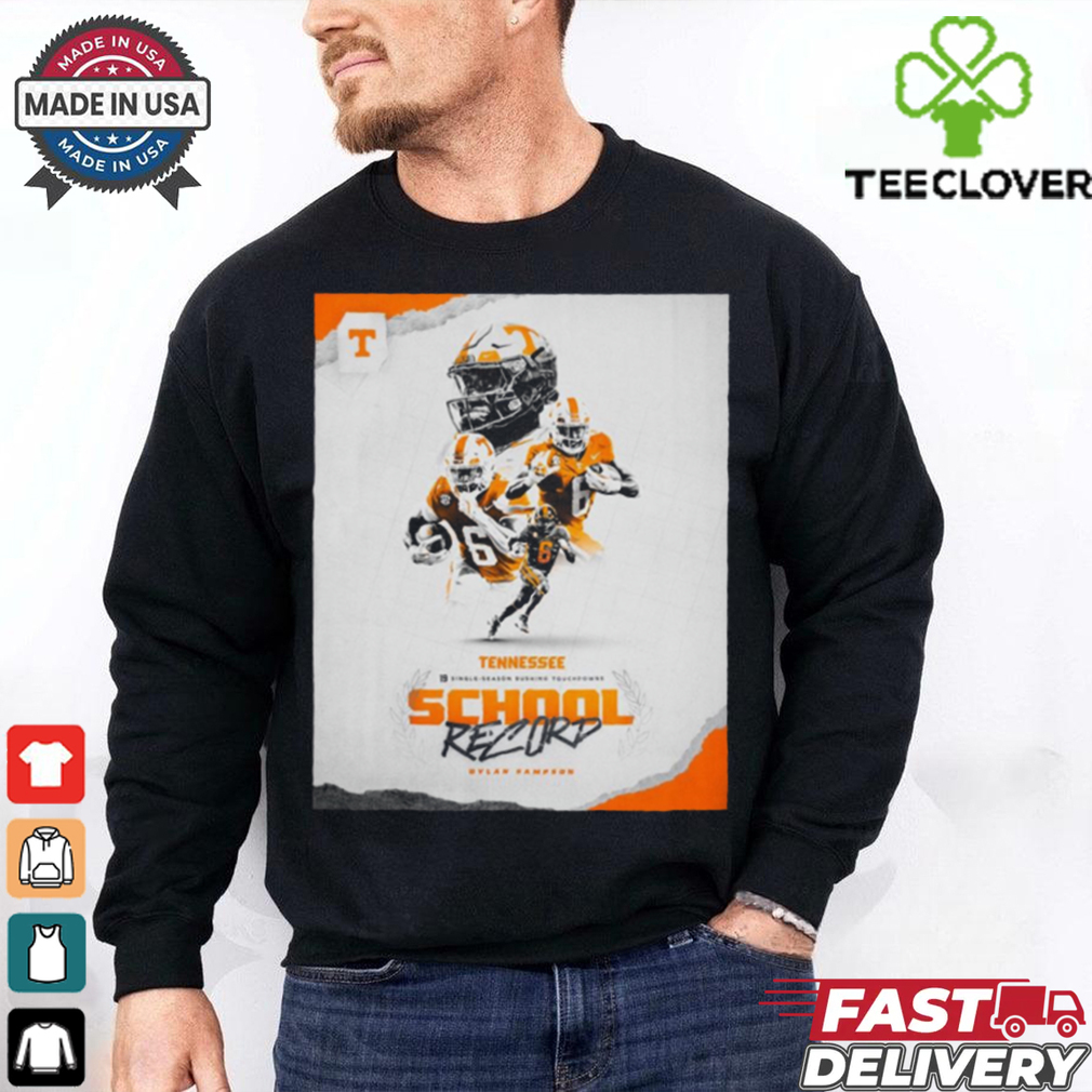 Official Tennessee Vols 19 Single Season Rushing Touchdowns School Record Dylan Sampson Poster t shirt Official Tennessee Vols 19 Single Season Rushing Touchdowns School Record Dylan Sampson Poster t shirt