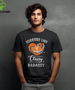 Official Tennessee Volunteers Lady Sassy Classy And A Tad Badassy Diamond Heart T Shirt