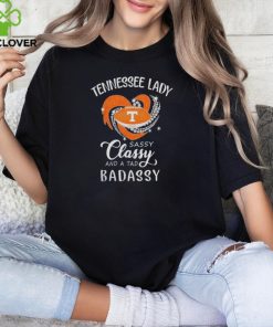 Official Tennessee Volunteers Lady Sassy Classy And A Tad Badassy Diamond Heart T Shirt