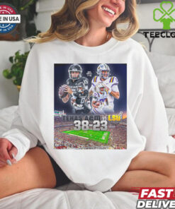 Official Texas A&M Aggies 38 – 23 LSU Tigers A&M takes LSU at home Poster t shirt 1 Official Texas A&M Aggies 38 – 23 LSU Tigers A&M takes LSU at home Poster t shirt