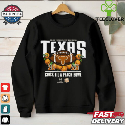 Official Texas Longhorns 2025 College Football Playoff Quarterfinal Chick Fil A Peach Bowl t shirt