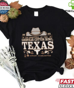 Official Texas Longhorns Burnt Orange Football CFP Semifinal At The 2025 Goodyear Cotton Bowl Bound Jan 10 Arlington t shirt