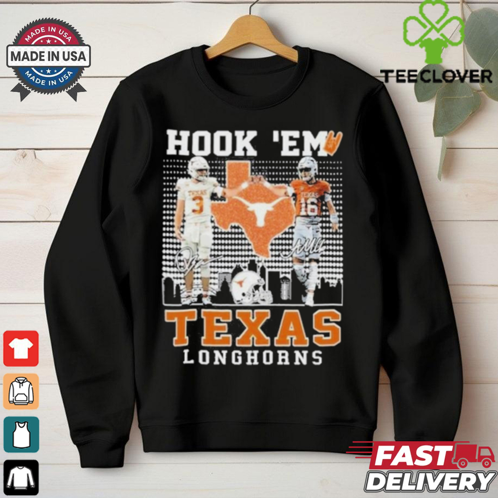 Official Texas Longhorns Jordan Whittington Arch Manning Hook ‘Em T Shirt Official Texas Longhorns Jordan Whittington Arch Manning Hook ‘Em T Shirt