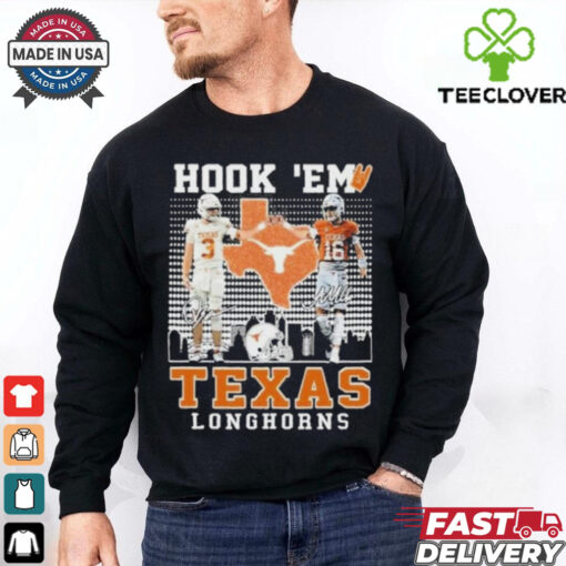 Official Texas Longhorns Jordan Whittington Arch Manning Hook ‘Em T Shirt