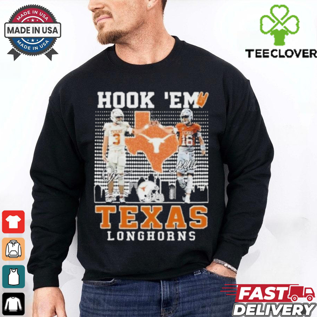 Official Texas Longhorns Jordan Whittington Arch Manning Hook ‘Em T Shirt Official Texas Longhorns Jordan Whittington Arch Manning Hook ‘Em T Shirt