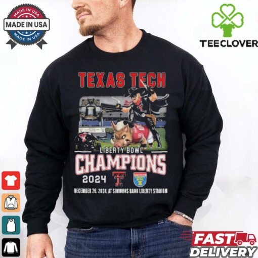 Official Texas Tech Liberty Bowl Champions 2024 Dec 26 At Simmons Bank Liberty Stadium Mascot t shirt