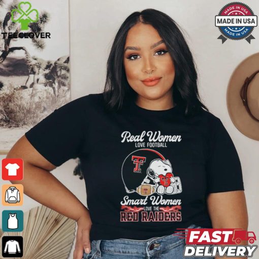 Official Texas Tech Red Raiders x Snoopy Real Women Love Football Smart Women Helmet 2024 Shirt