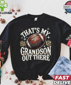 Official That’s my grandson Football game grandma leopard bling bling pullover T shirt