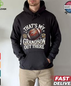 Official That’s my grandson Football game grandma leopard bling bling pullover T shirt