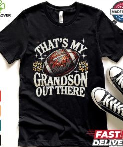 Official That’s my grandson Football game grandma leopard bling bling pullover T shirt