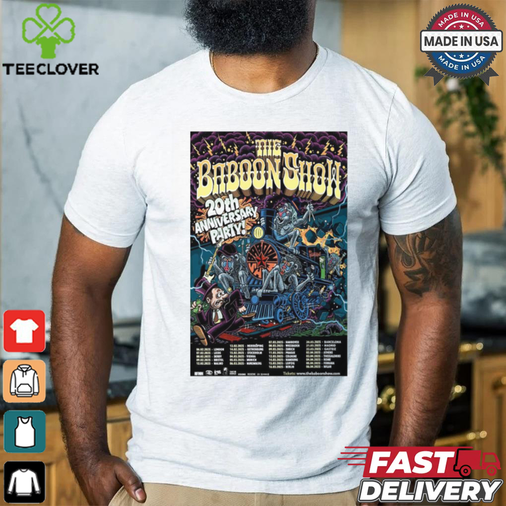 Official The Baboon Show 20th Anniversary Party 25 shirt Official The Baboon Show 20th Anniversary Party 25 shirt