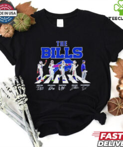 Official The Buffalo Bills Road Sean McDermott, Josh Allen, Amari Cooper, Keon Coleman, and James Cook Signatures Shirt featuring a signature collection design from the team’s top players. Show your support for the Buffalo Bills with this unique, fan-favorite apparel celebrating key figures in the team’s journey.