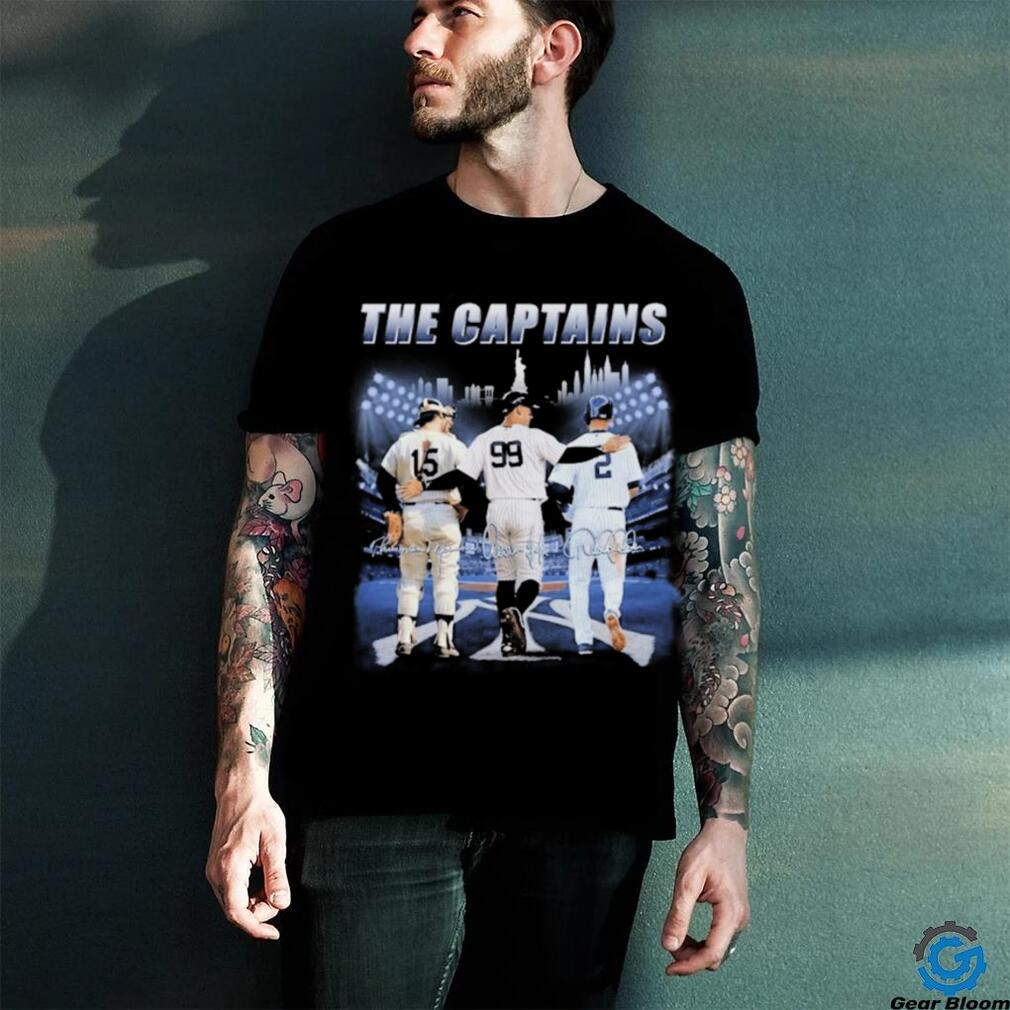 Official The Captains Derek Jeter Thurman Munson And Aaron Judge New York Yankees Signatures Shirt Official The Captains Derek Jeter Thurman Munson And Aaron Judge New York Yankees Signatures Shirt