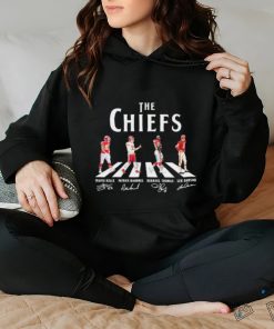 Official The Chiefs Abbey Road Travis Kelce Patrick Mahomes Derrick Thomas and Len Dawson Signatures Shirt 1 Official The Chiefs Abbey Road Travis Kelce Patrick Mahomes Derrick Thomas and Len Dawson Signatures Shirt