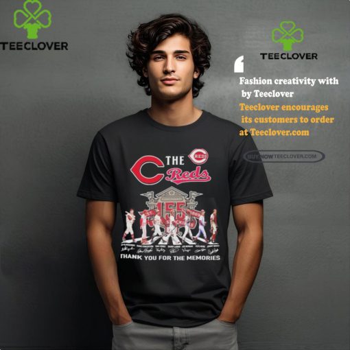 Official The Cincinnati Reds Abbey Road 155 Years 1869 2024 Thank You For The Memories Signatures Shirt