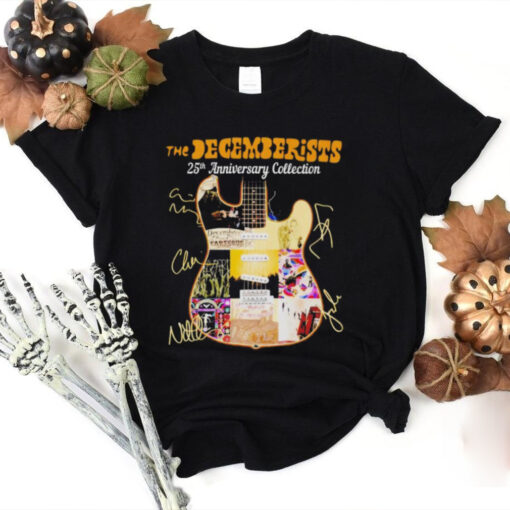 Official The Decemberists Band 25th Anniversary Collection Signatures Shirt