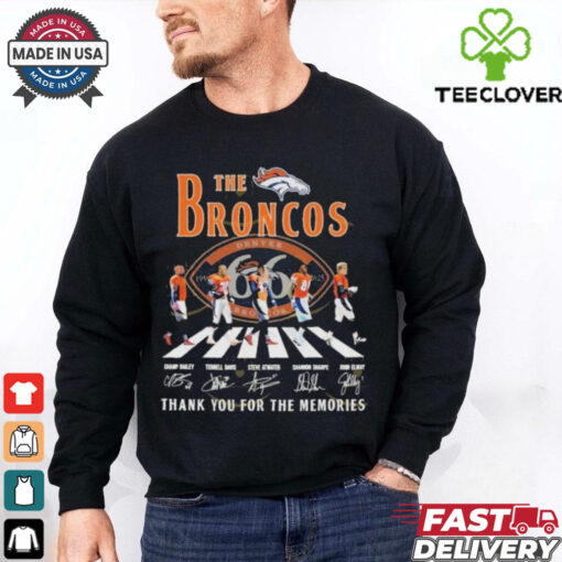Official The Denver Broncos 1959 2025 Signature Thank You For The Memories Signatures T Shirts