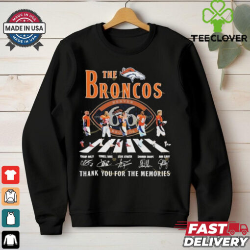 Official The Denver Broncos 1959 2025 Signature Thank You For The Memories Signatures T Shirts