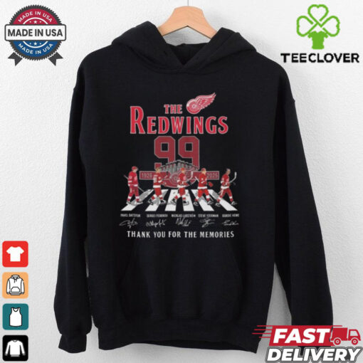 Official The Detroit Red Wings 99 Years 1926 2025 Thank You For The Memories Signatures T Shirts