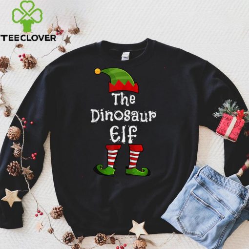Official The Dinosaur Elf Matching Family Group Christmas Funny T Shirt Hoodie, Sweat