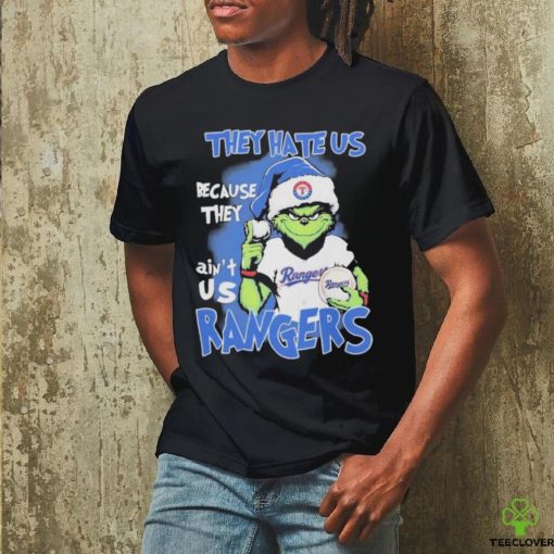 Official The Grinch Christmas They Hate Us Because They Ain’t Us Texas Rangers Football T Shirt