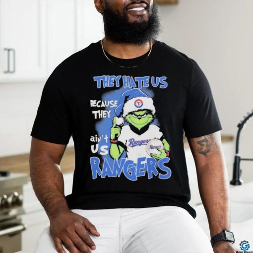 Official The Grinch Christmas They Hate Us Because They Ain’t Us Texas Rangers Football T Shirt