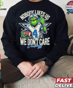 Official The Grinch Dallas Cowboys Nobody Likes Us We Don’t Care Christmas Shirt