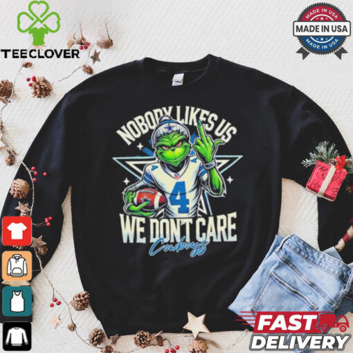 Official The Grinch Dallas Cowboys Nobody Likes Us We Don’t Care Christmas Shirt