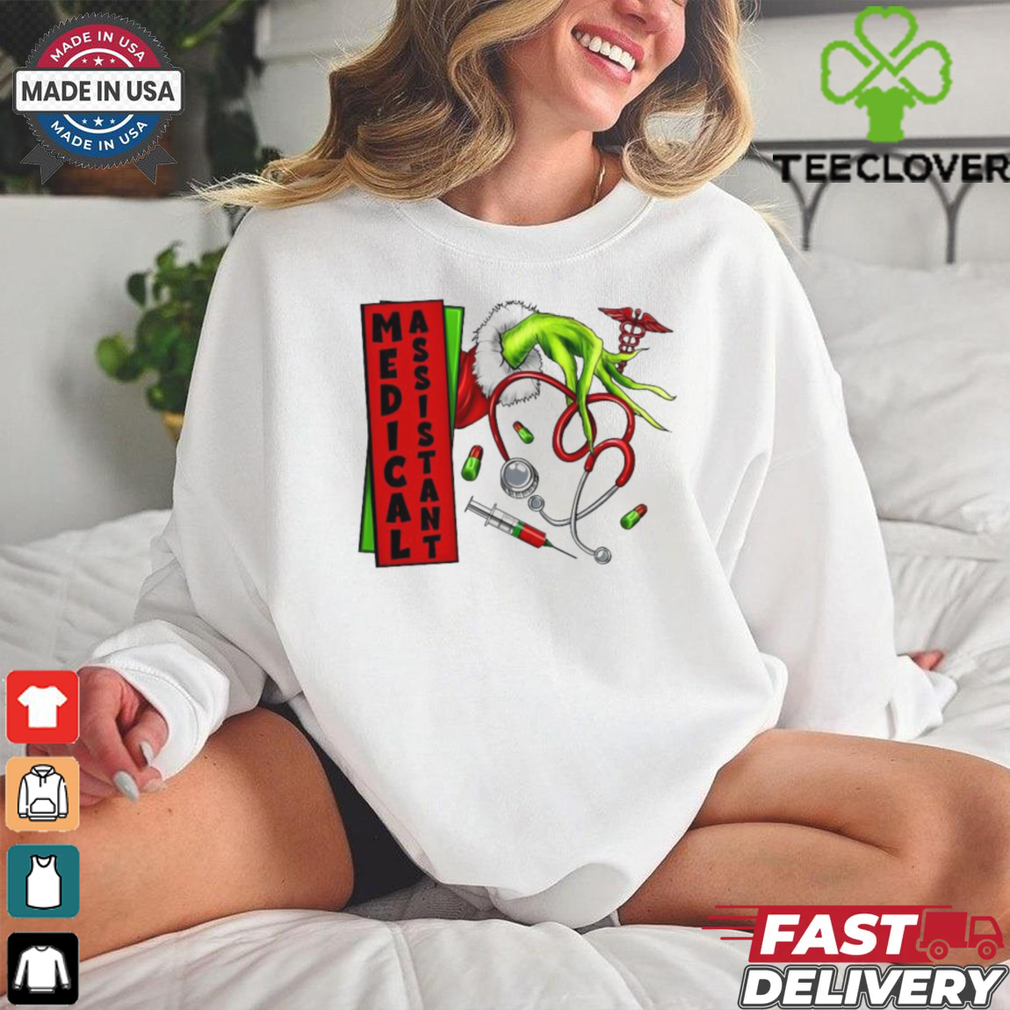 Official The Grinch Hand Hold Stethoscope Medical Assistant Christmas 2024 Shirt Official The Grinch Hand Hold Stethoscope Medical Assistant Christmas 2024 Shirt