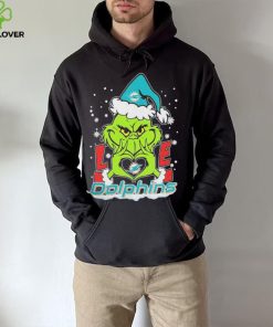 Official The Grinch Love Heart Miami Dolphins Football Christmas 2023 Shirt