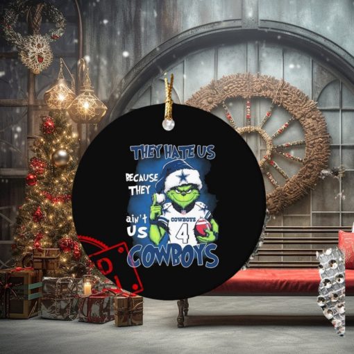 Official The Grinch They Hate Us Because Ain’t Us Dallas Cowboys Christmas Ornament