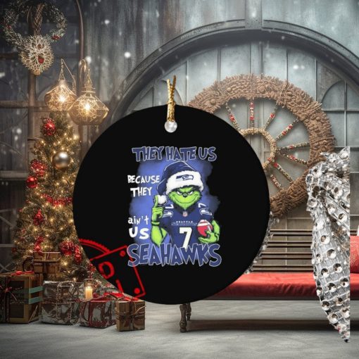 Official The Grinch They Hate Us Because Ain’t Us Seattle Seahawks Christmas Ornament