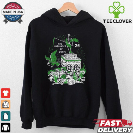 Official The Harbinger Of Doom Birds Philadelphia Eagles NFL 26 Skeleton t shirt