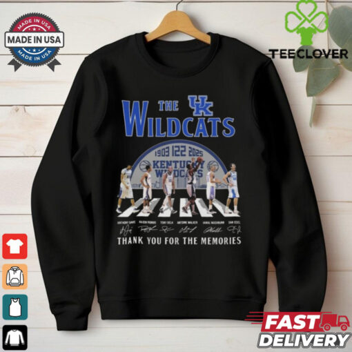 Official The Kentucky Wildcats 1903 2025 Signatures Thank You For The Memories 2024 Shirt