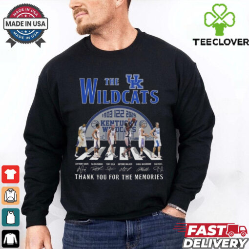 Official The Kentucky Wildcats 1903 2025 Signatures Thank You For The Memories 2024 Shirt